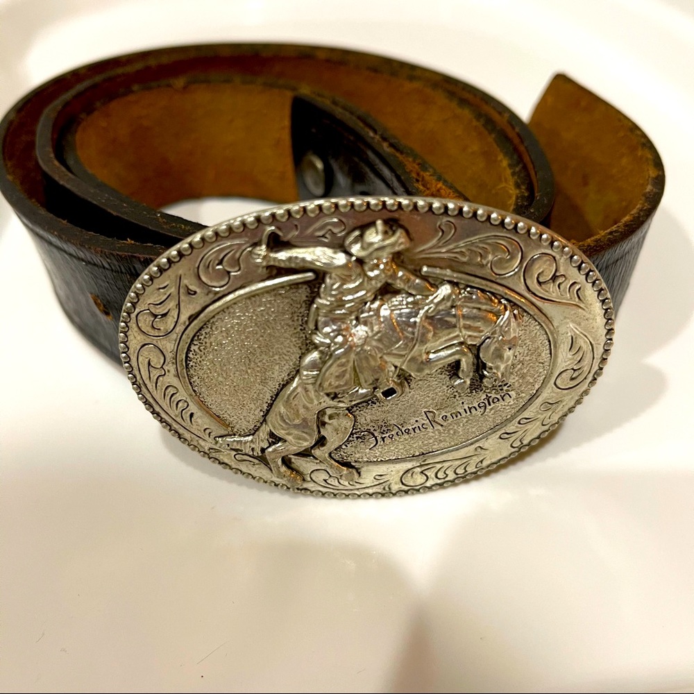 Frederic Remington Cowboy Rodeo Belt Buckle